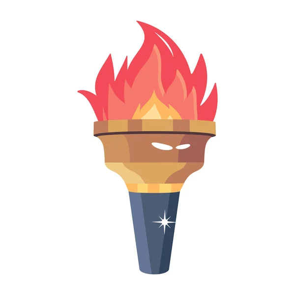 Torch Flame Flat Style Icon Design — Stock Vector
