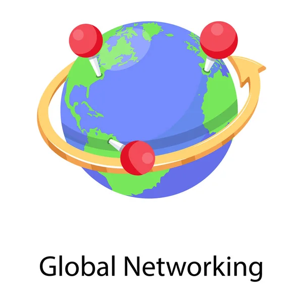 全球网络等距图标矢量说明 — 图库矢量图片