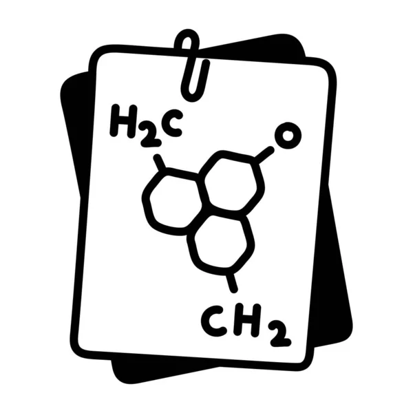 Desenho Linha Desenho Animado Uma Fórmula Química —  Vetores de Stock