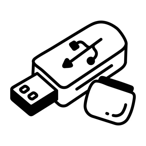 Usb Flash Drive Icon Vektor Illustration Design — Stockvektor