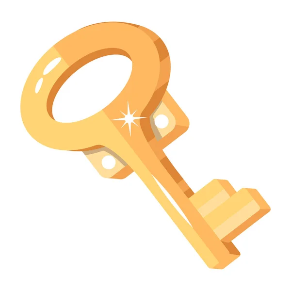 Золотой Ключ Белом Фоне — стоковый вектор