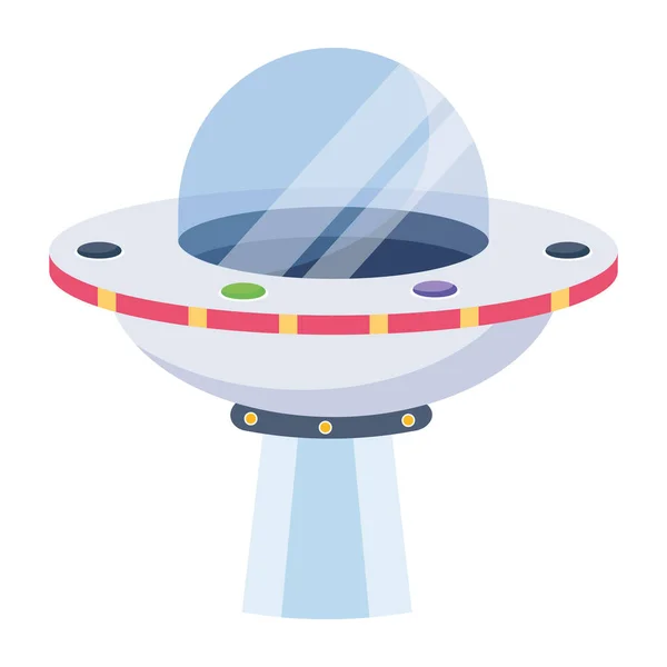 Vector Cartoon Spaceship Icon Isolated White Background — Stock Vector