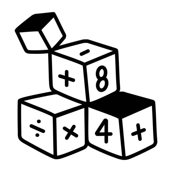 Würfel Und Würfel Mathematik Symbol — Stockvektor