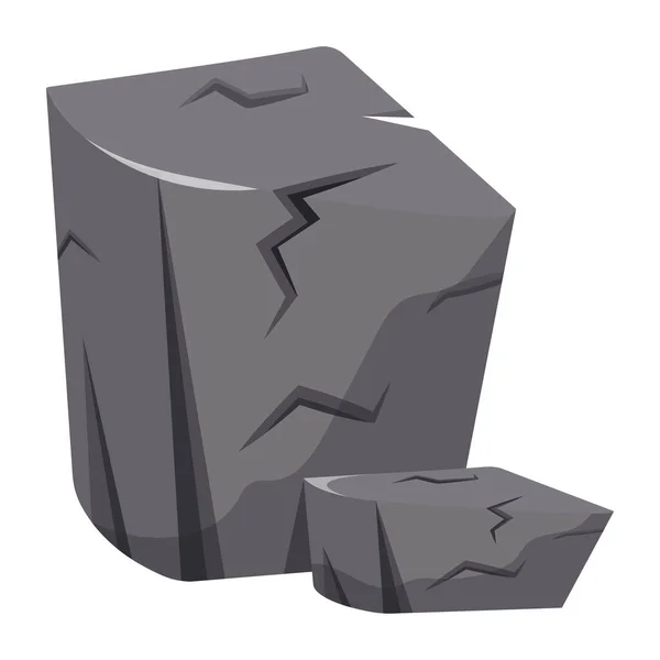 Piedras Grises Aislado Vector Icono — Vector de stock