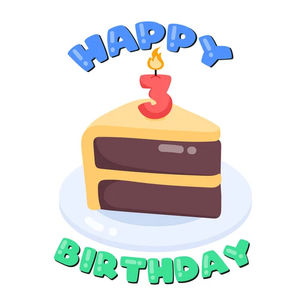 Glückwunschkarte Glückwunschkarte Mit Kuchen Kuchen Und Kerze — Stockvektor