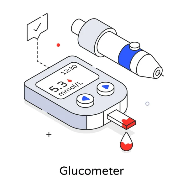 Taux Glucose Mesure Médicale Mesure Glycémie Vecteur — Image vectorielle