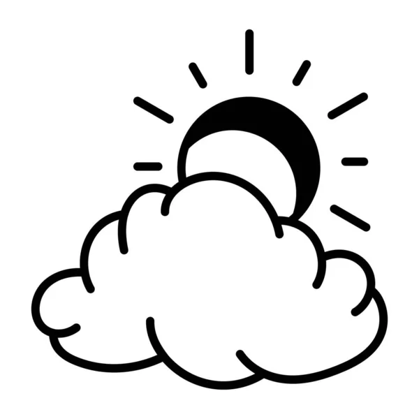 Σύννεφα Και Τον Ήλιο Εικονίδιο Καιρού Διανυσματική Απεικόνιση — Διανυσματικό Αρχείο