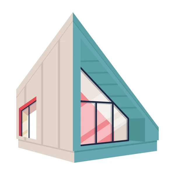 Izometrikus Vektor Illusztrációja Egy Modern Épület — Stock Vector