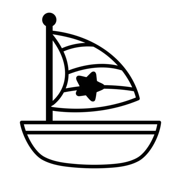 Ícone Barco Navio Estilo Esboço — Vetor de Stock
