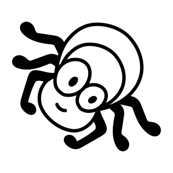 Kreslené Čmáranice Pavouk Ikona Bílém Pozadí — Stockový vektor