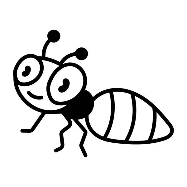 Симпатичная Маленькая Икона Пчелы — стоковый вектор