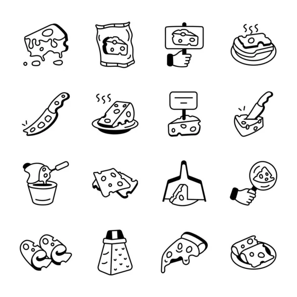 Vector Illustration Food Icons — Stock Vector