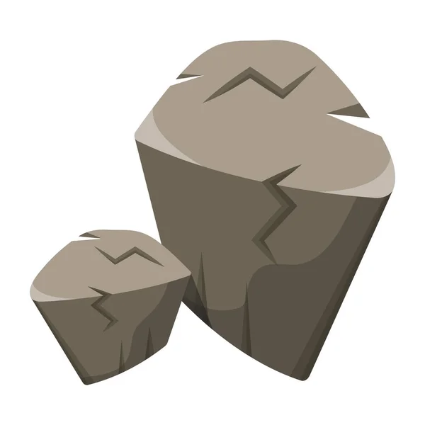 Graue Steine Isoliertes Vektorsymbol — Stockvektor