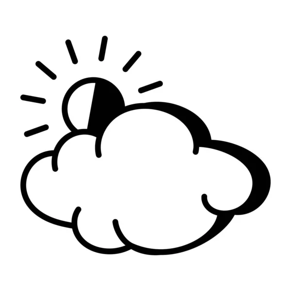 Σύννεφα Και Τον Ήλιο Εικονίδιο Καιρού Διανυσματική Απεικόνιση — Διανυσματικό Αρχείο