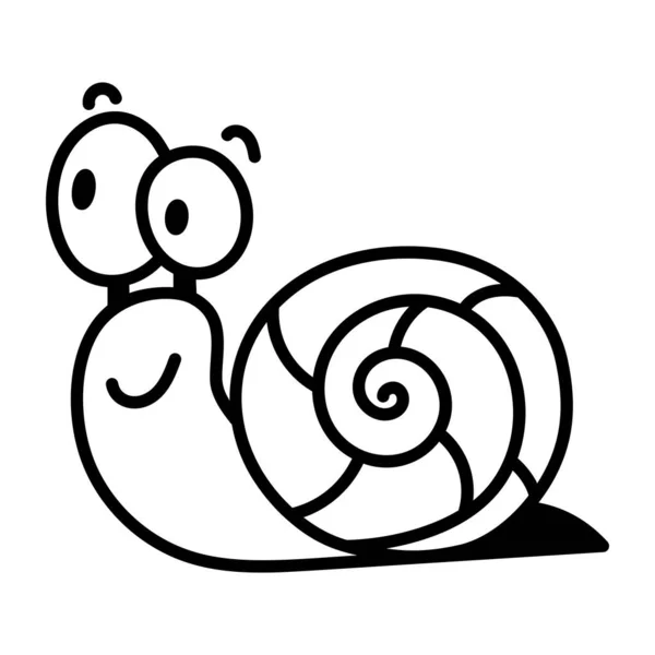 Cute Snail Isolated White Background — Stock Vector
