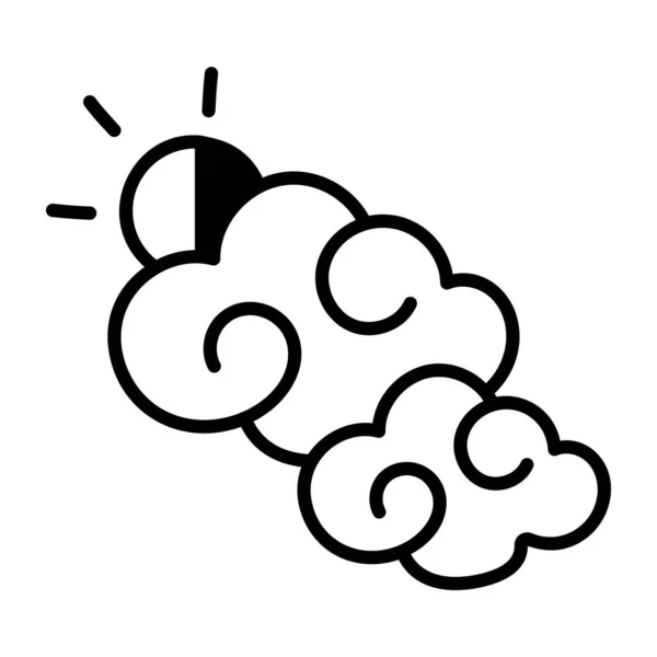Σύννεφα Τον Ήλιο Εικονίδιο Καιρού Διανυσματική Απεικόνιση — Διανυσματικό Αρχείο