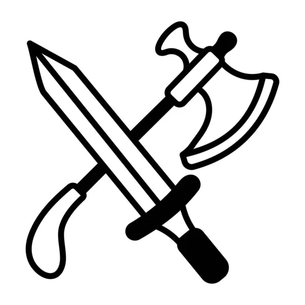 剑和斧头Web图标简单说明 — 图库矢量图片