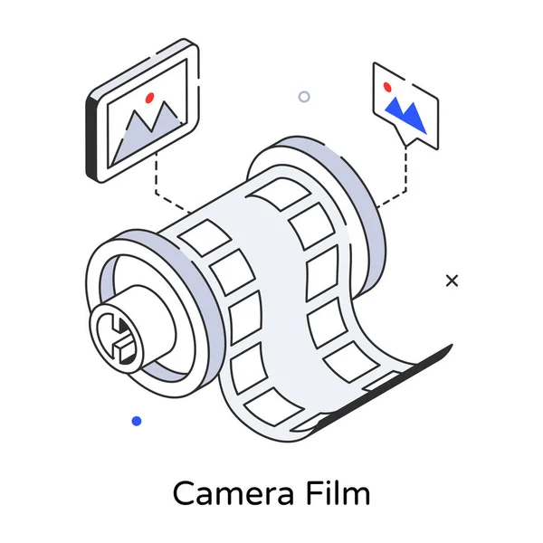 Video Kamera Simgesi Izometrik Biçim — Stok Vektör