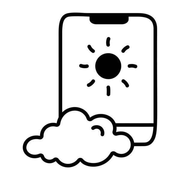 Weather Phone App Vector Illustration Simple Design — Stock Vector