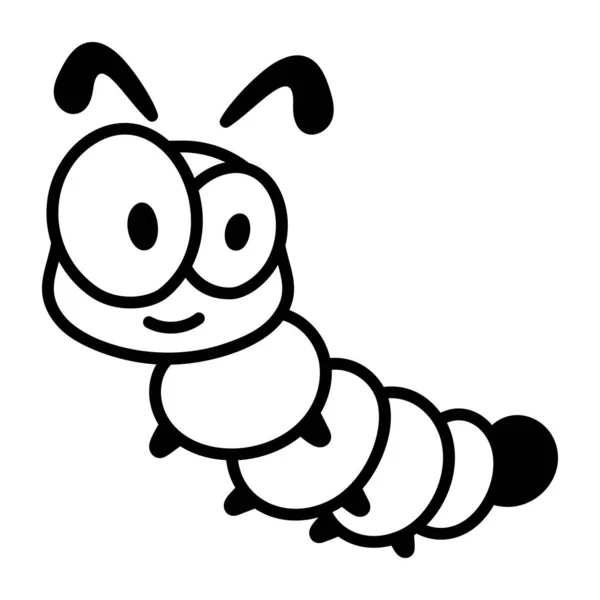 Cartoon Cute Caterpillar Isolated White Background — Stock Vector
