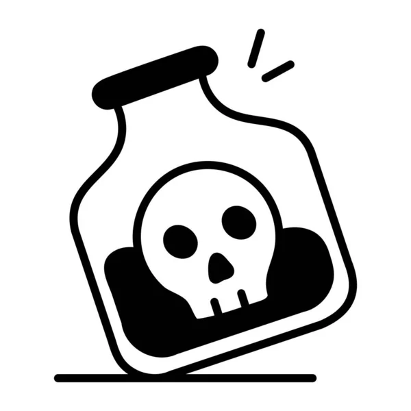 Icône Bouteille Poison Dans Style Glyphe — Image vectorielle