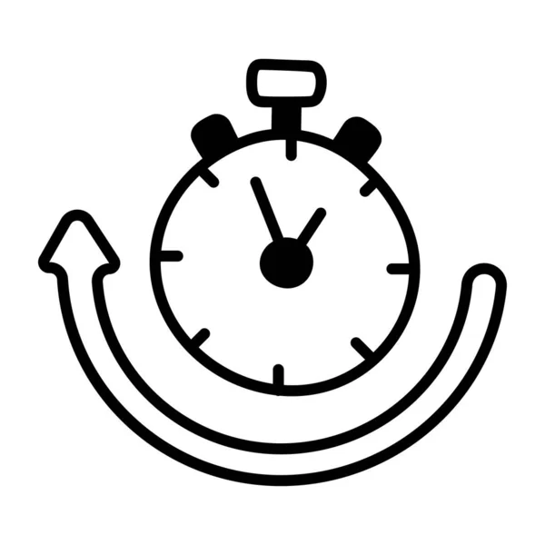 Εικονίδιο Διανύσματος Χρονόμετρου Περίγραμμα Vector Logo Απομονωμένο Λευκό Φόντο — Διανυσματικό Αρχείο