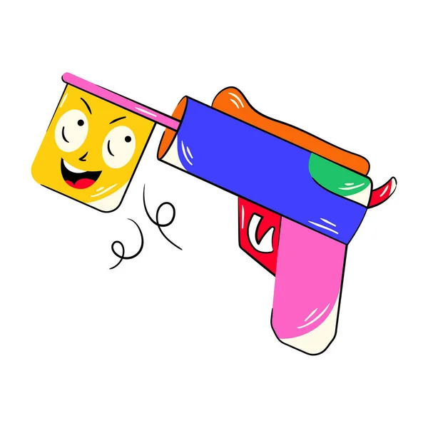 Personaje Dibujos Animados Pistola Vector Ilustración Diseño Simple — Vector de stock