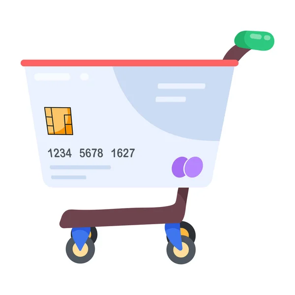 Kundvagn Med Kreditkort — Stock vektor