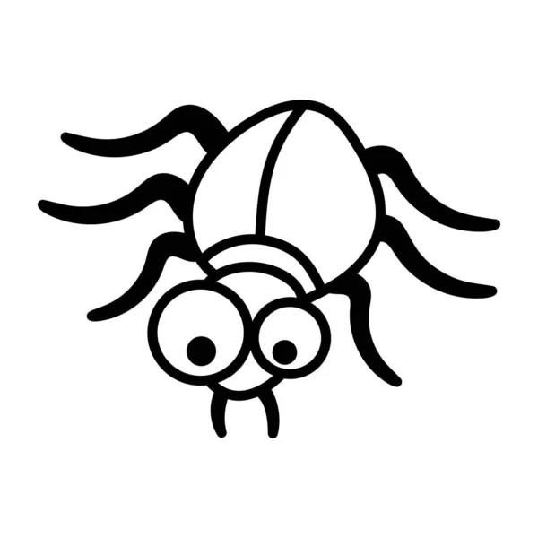 Icône Araignée Halloween Icône Style Ligne — Image vectorielle