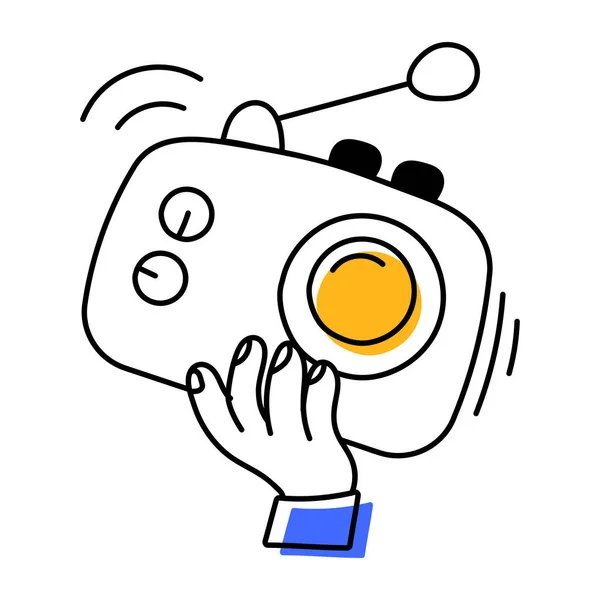 Мультфильм Каракули Камера Белом Фоне — стоковый вектор