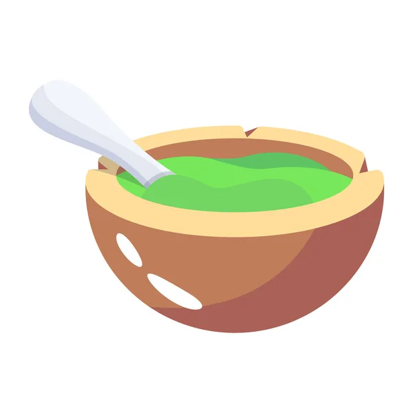 Soupe Verte Dans Bol — Image vectorielle