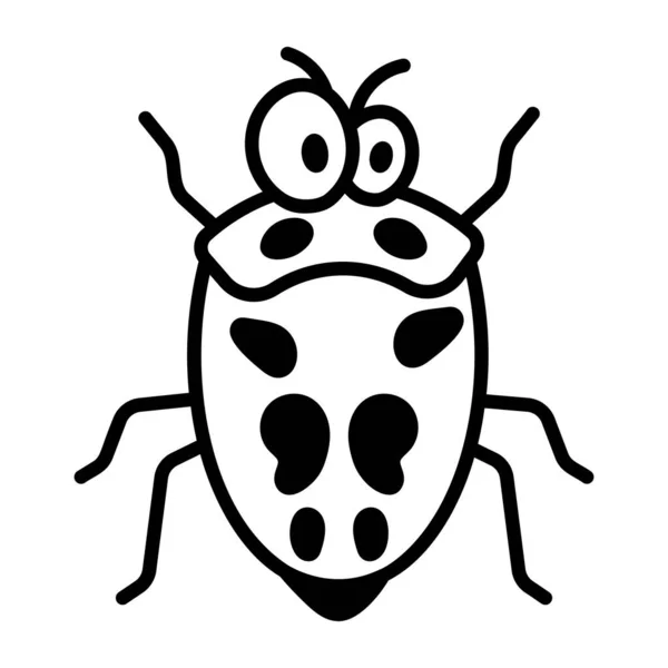 Skalbagge Insekt Bugg Ikon Kontur Stil — Stock vektor