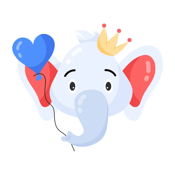 Cute Elephant Balloon — 스톡 벡터