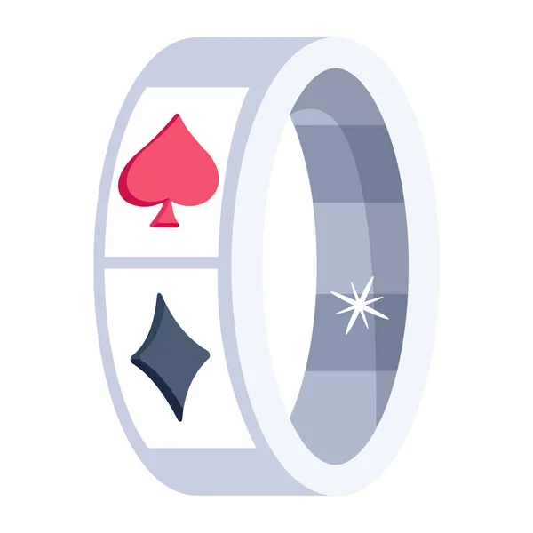 Επίπεδη Εικόνα Στυλ Ενός Δαχτυλιδιού Πόκερ Σήμανσης — Διανυσματικό Αρχείο