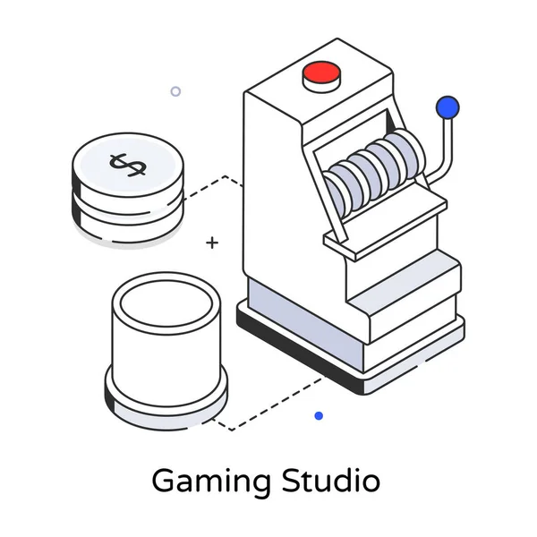 现代游戏工作室等距线图标 — 图库矢量图片