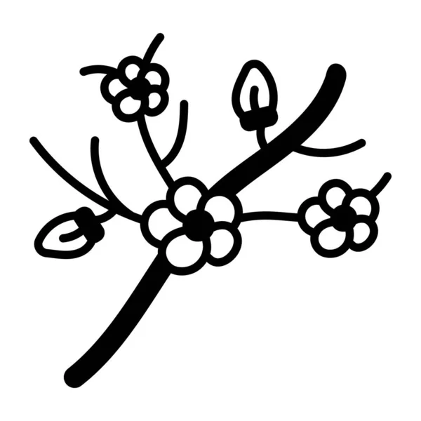 Dibujos Animados Blanco Negro Flor — Vector de stock