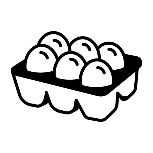 Von Hand Gezeichnetes Symbol Des Eier Tabletts Herunterladen — Stockvektor