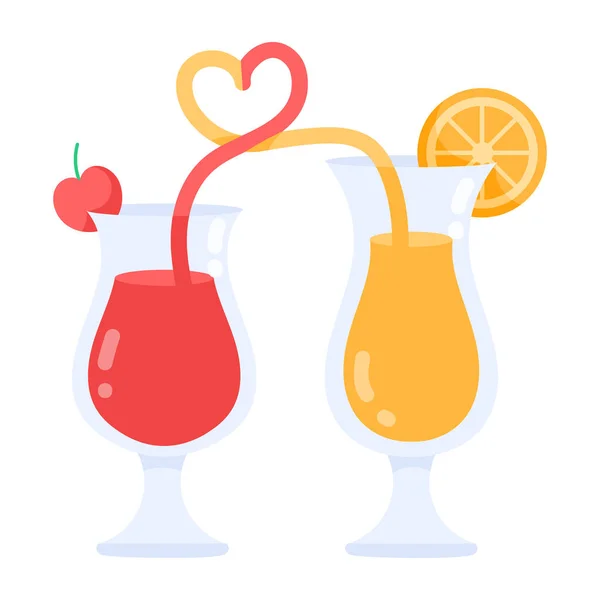 Illustration Vectorielle Verres Avec Cocktails — Image vectorielle