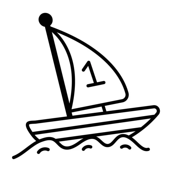 Illustrazione Vettoriale Della Barca Vela — Vettoriale Stock