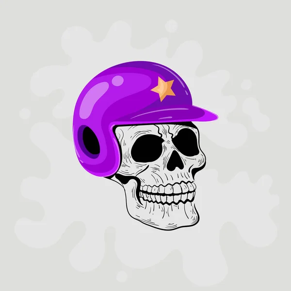 Cráneo Con Casco Estrella Ilustración Web — Vector de stock