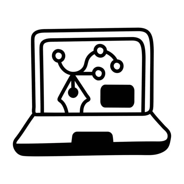 Web Icoon Vectorillustratie Laptop — Stockvector