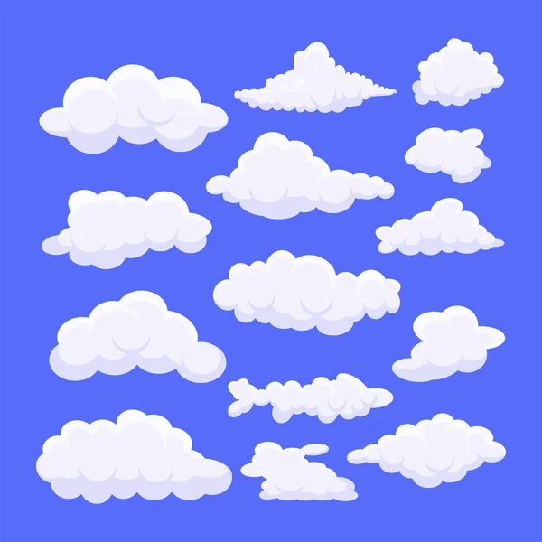 Nuages Sur Ciel Avec Différentes Tailles — Image vectorielle
