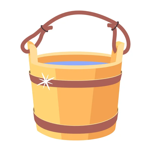 Vector Illustration Bucket Water — Stock Vector