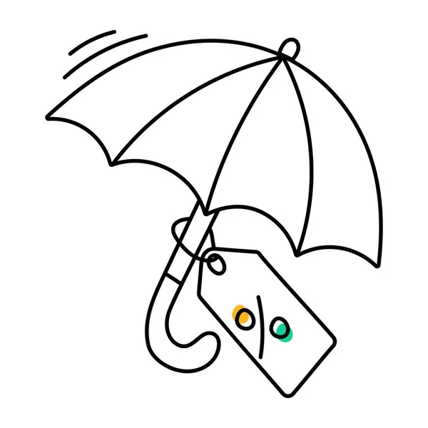 Cartoon Hand Tekening Van Paraplu — Stockvector