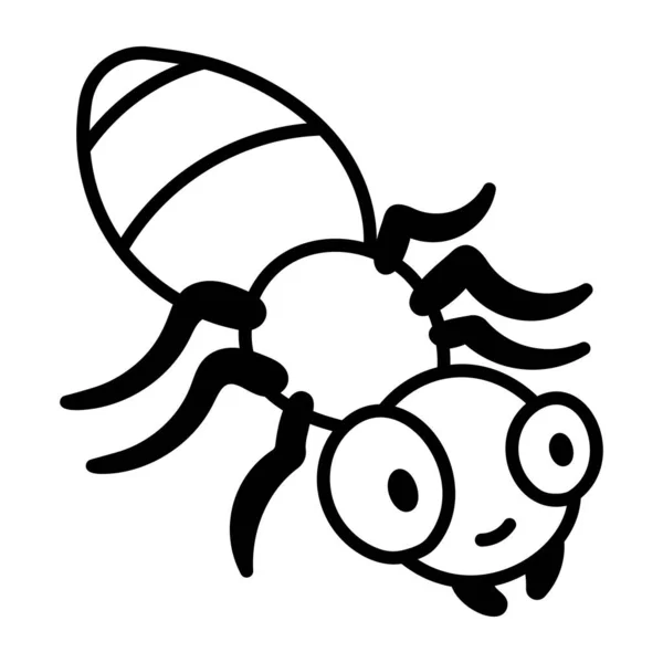 Χαριτωμένο Κινούμενα Bug Που Απομονώνονται Λευκό Φόντο — Διανυσματικό Αρχείο