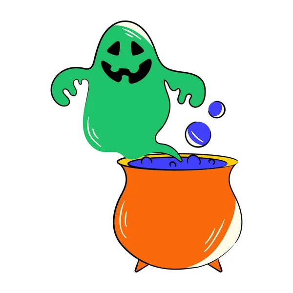 Une Illustration Dessin Animé Monstre Mignon Halloween — Image vectorielle