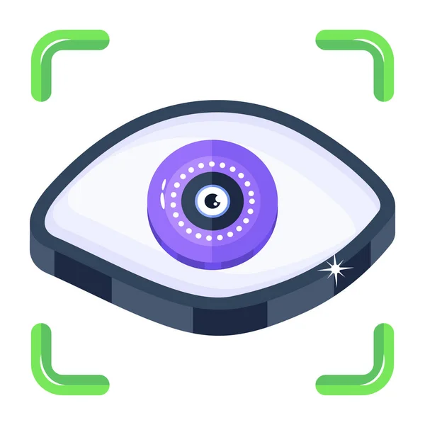 Иконка Технологии Зрения Глаз Стиль Контура — стоковый вектор