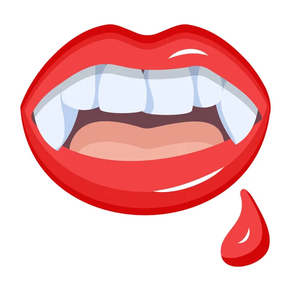 Premium Flat Icon Vampires Bloody Mouth — Stock Vector