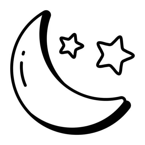 Mond Mit Sternen Auf Weißem Hintergrund — Stockvektor