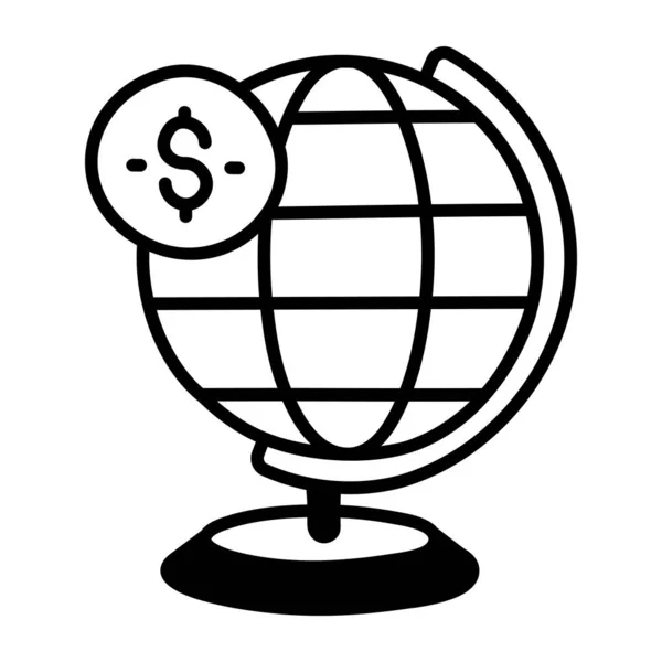 Icono Vector Negocio Global Fondo Blanco — Vector de stock